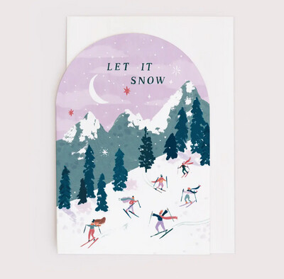 Skiers Christmas Card