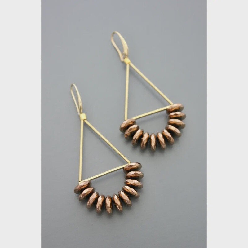 Geometric plated hematite earrings