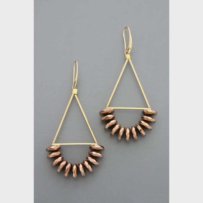 Geometric plated hematite earrings