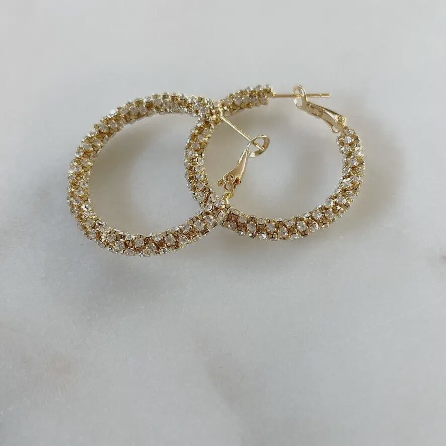 Star Dust Hoops - Gold Filled Sparkly Hoop Earrings