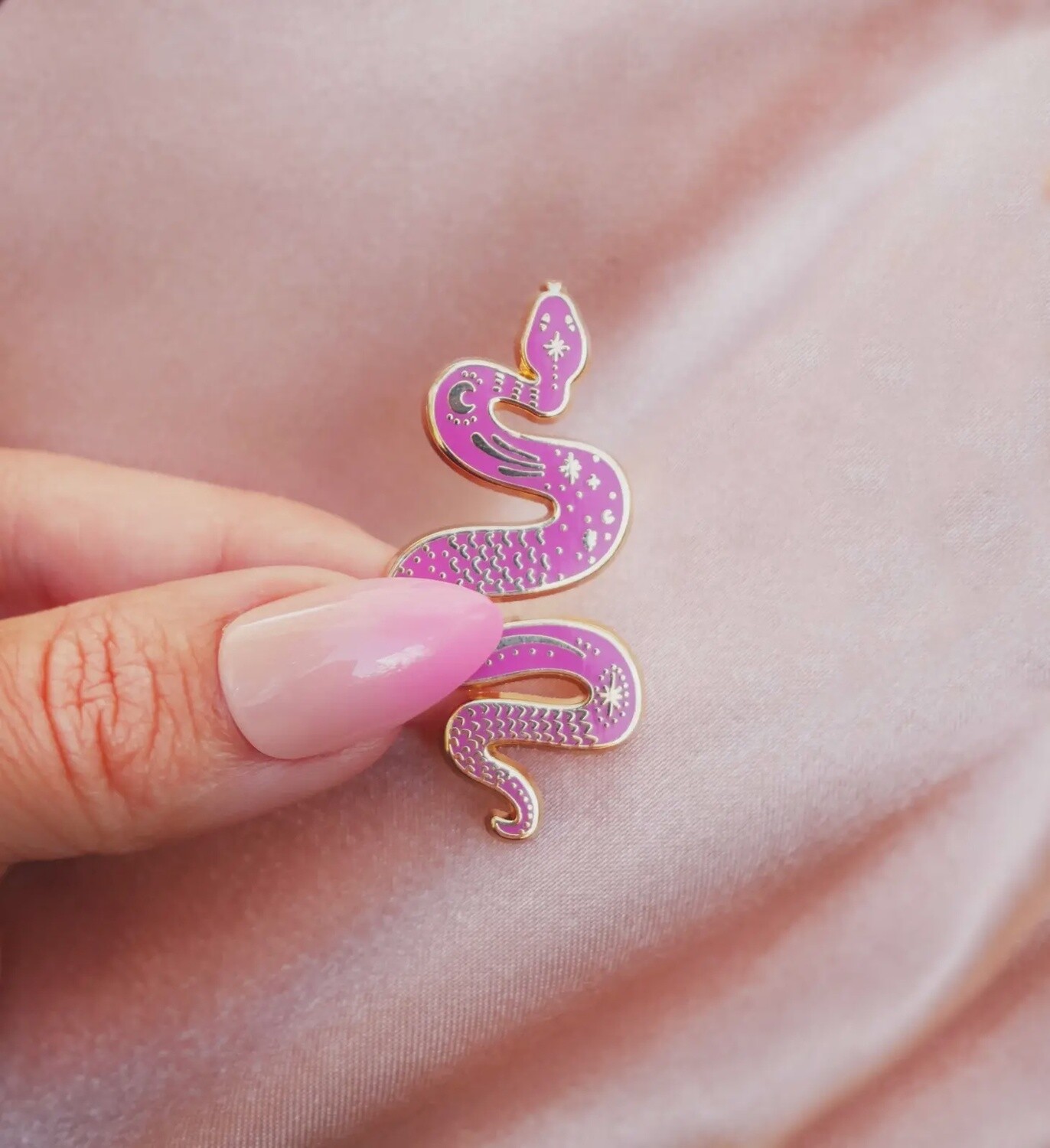 Pink Snake Pin