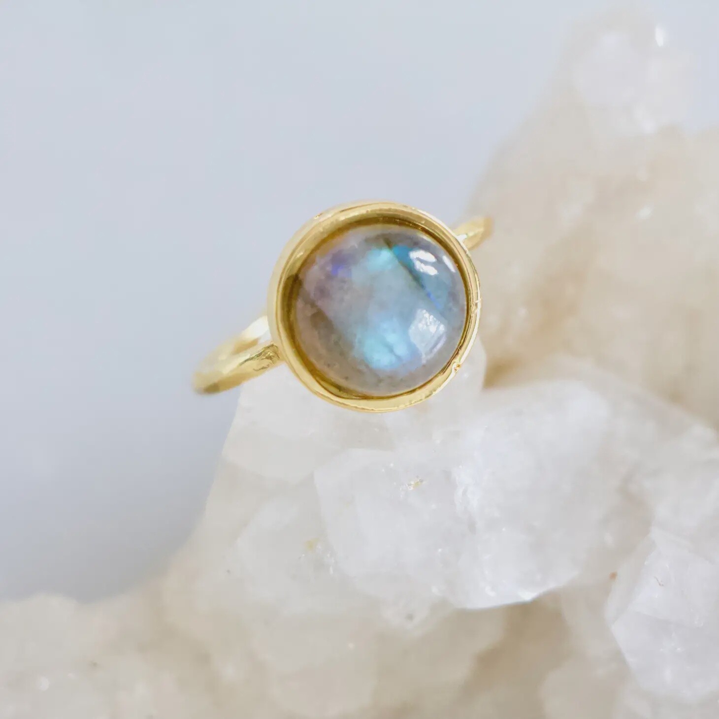 Labradorite Solitaire Ring