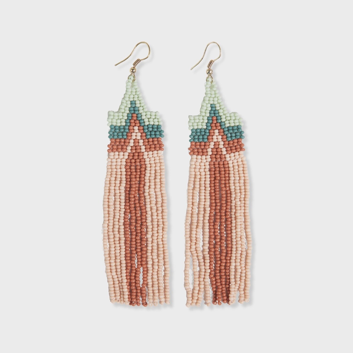 Danielle Peak Beaded Fringe Earrings Desert