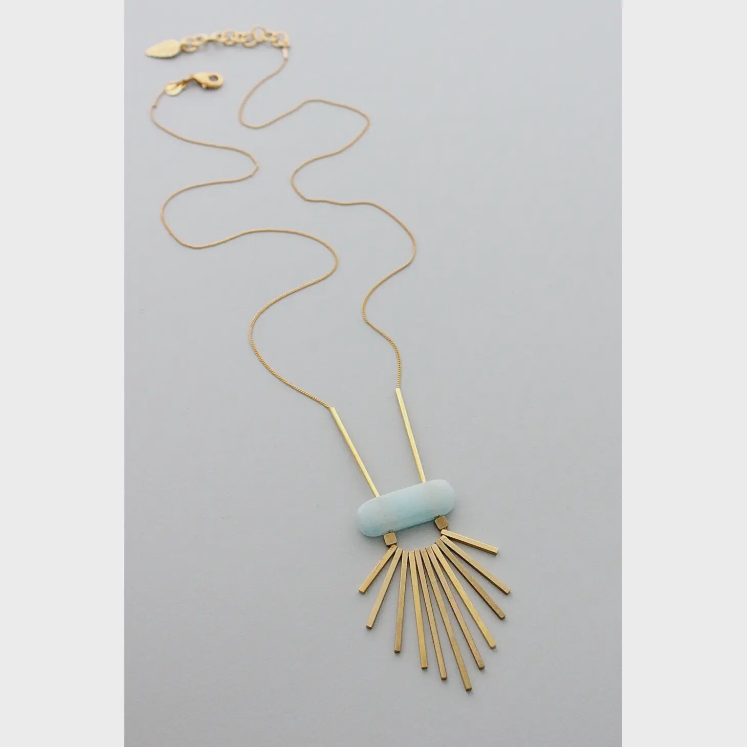 GND628 agate pendant geometric chain necklace