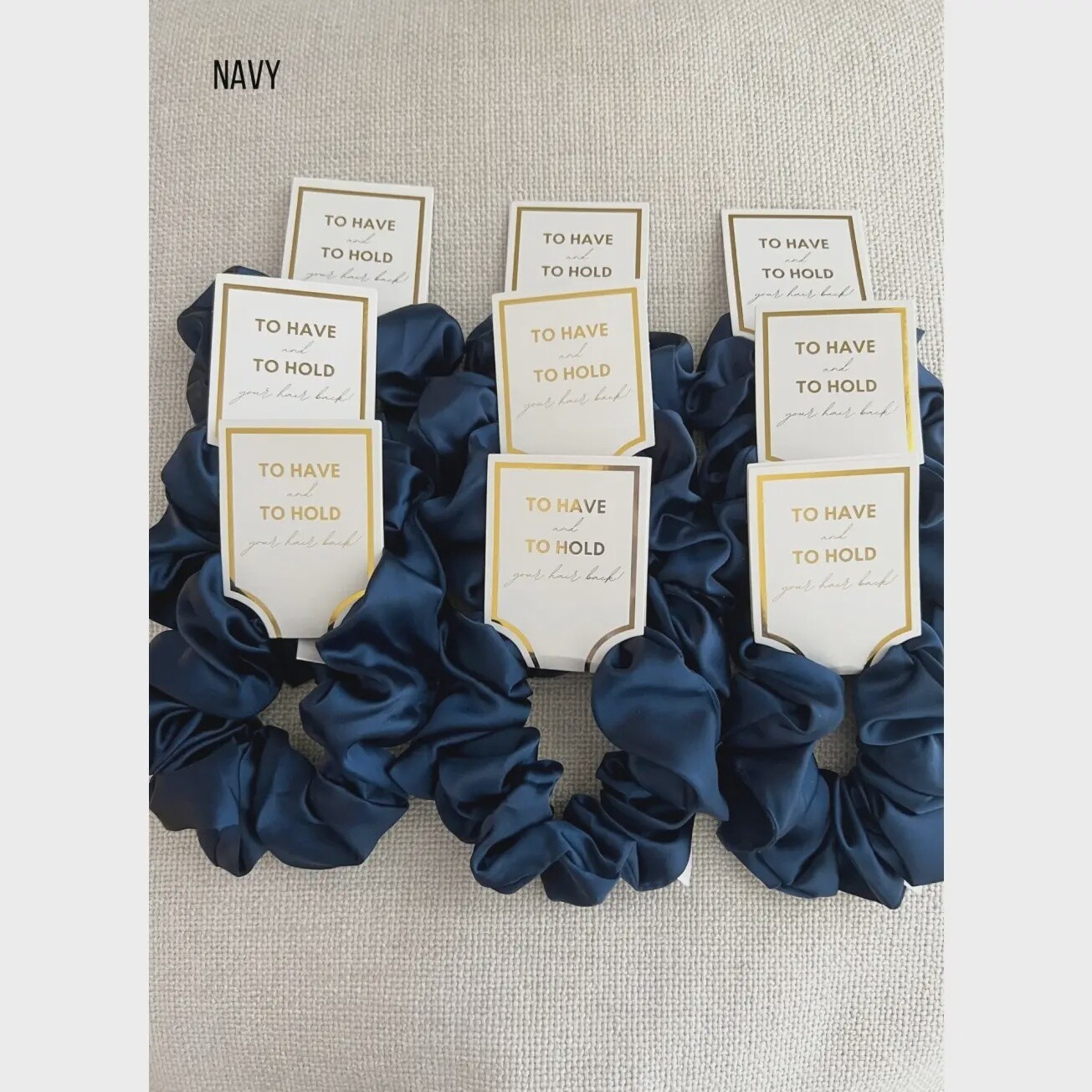 Silk Satin Soft Scrunchies/Navy