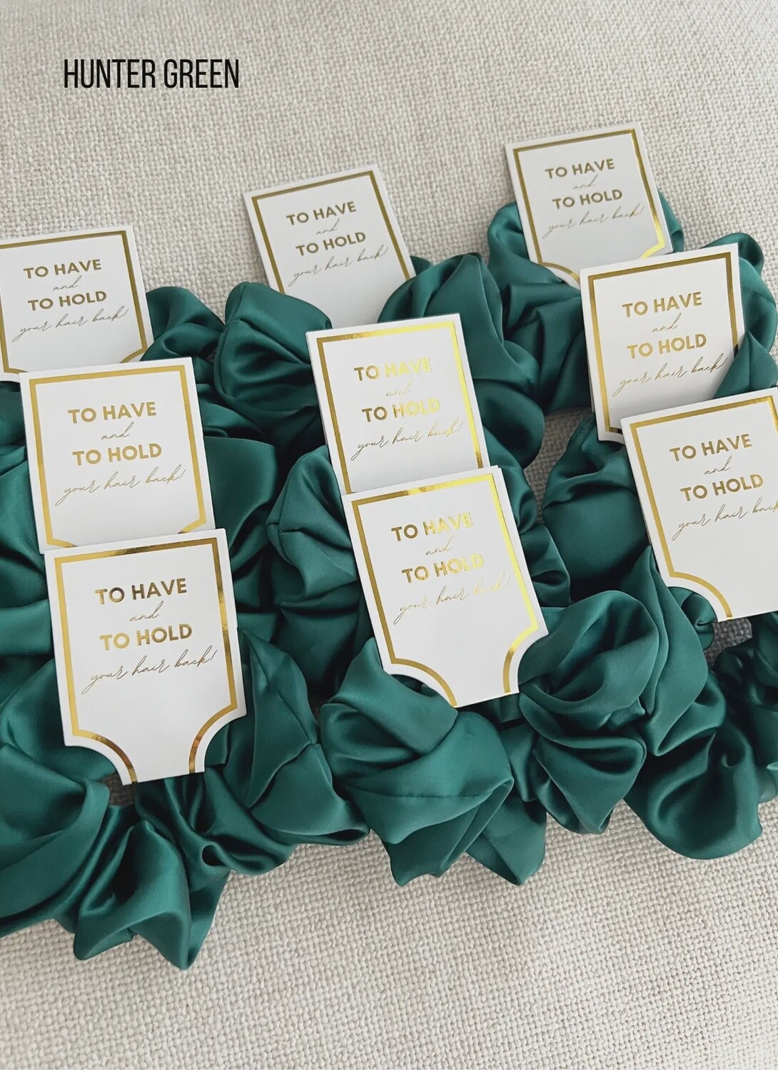 Silk Satin Scrunchies/Hunter Green