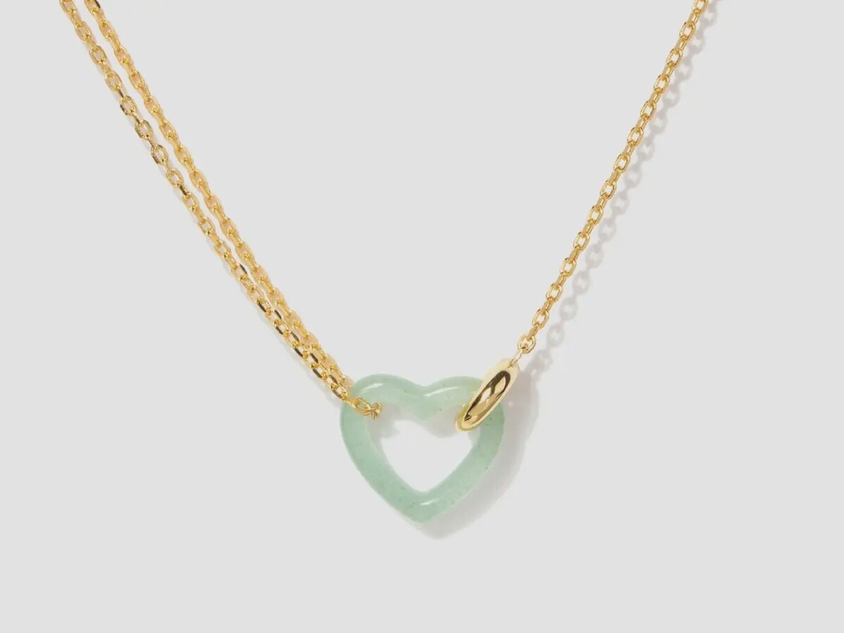 Linked Jade Heart Necklace