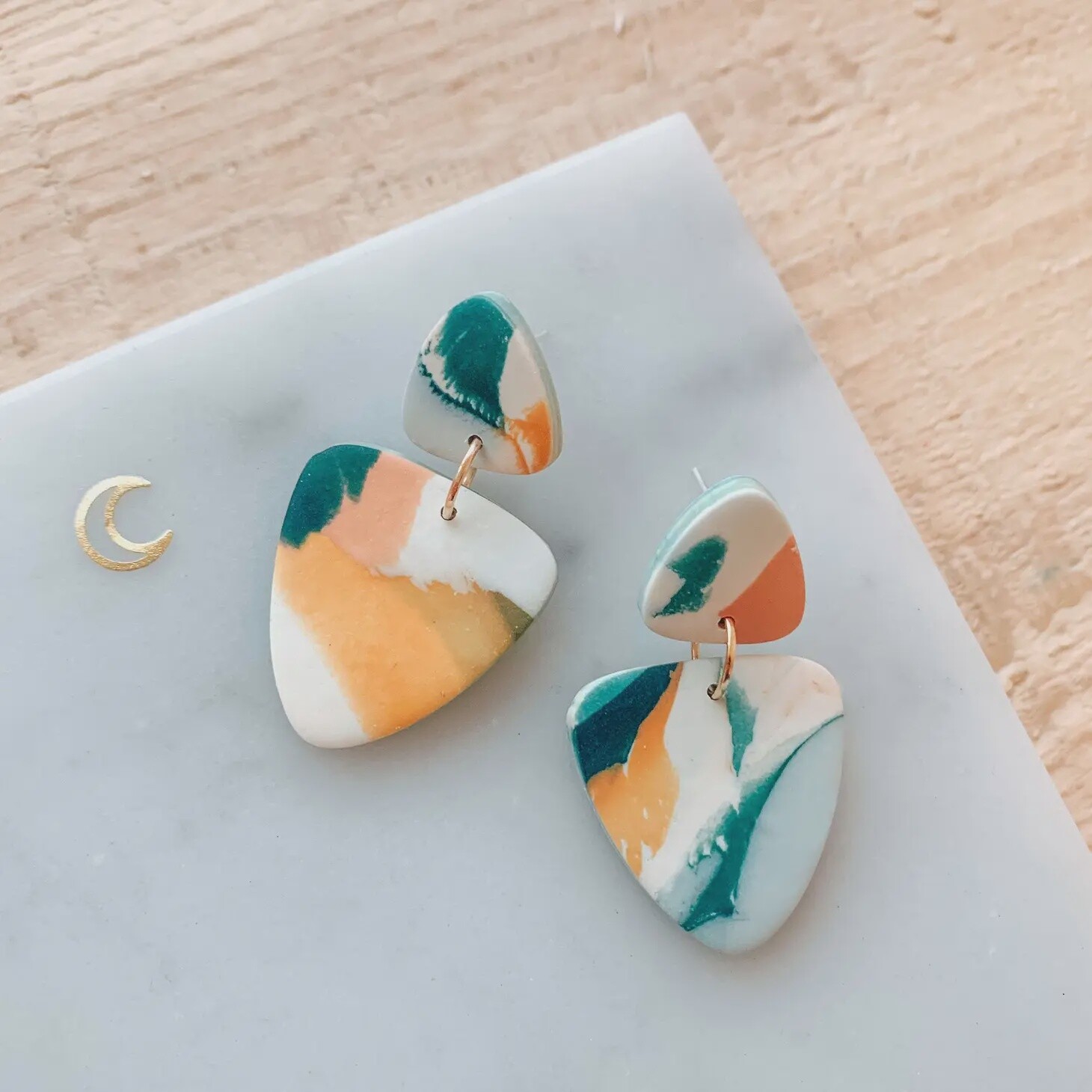 Kin Drop Earrings in Lagoon Watercolour