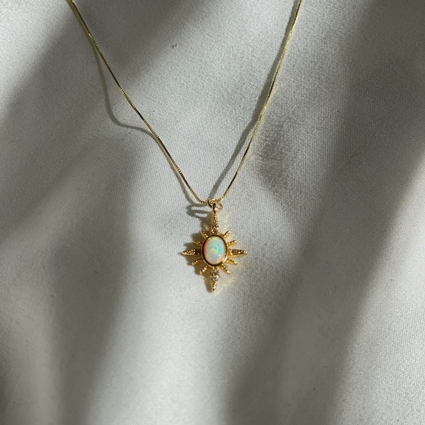 Starbright Necklace  Star Opal 14k Gold Necklace