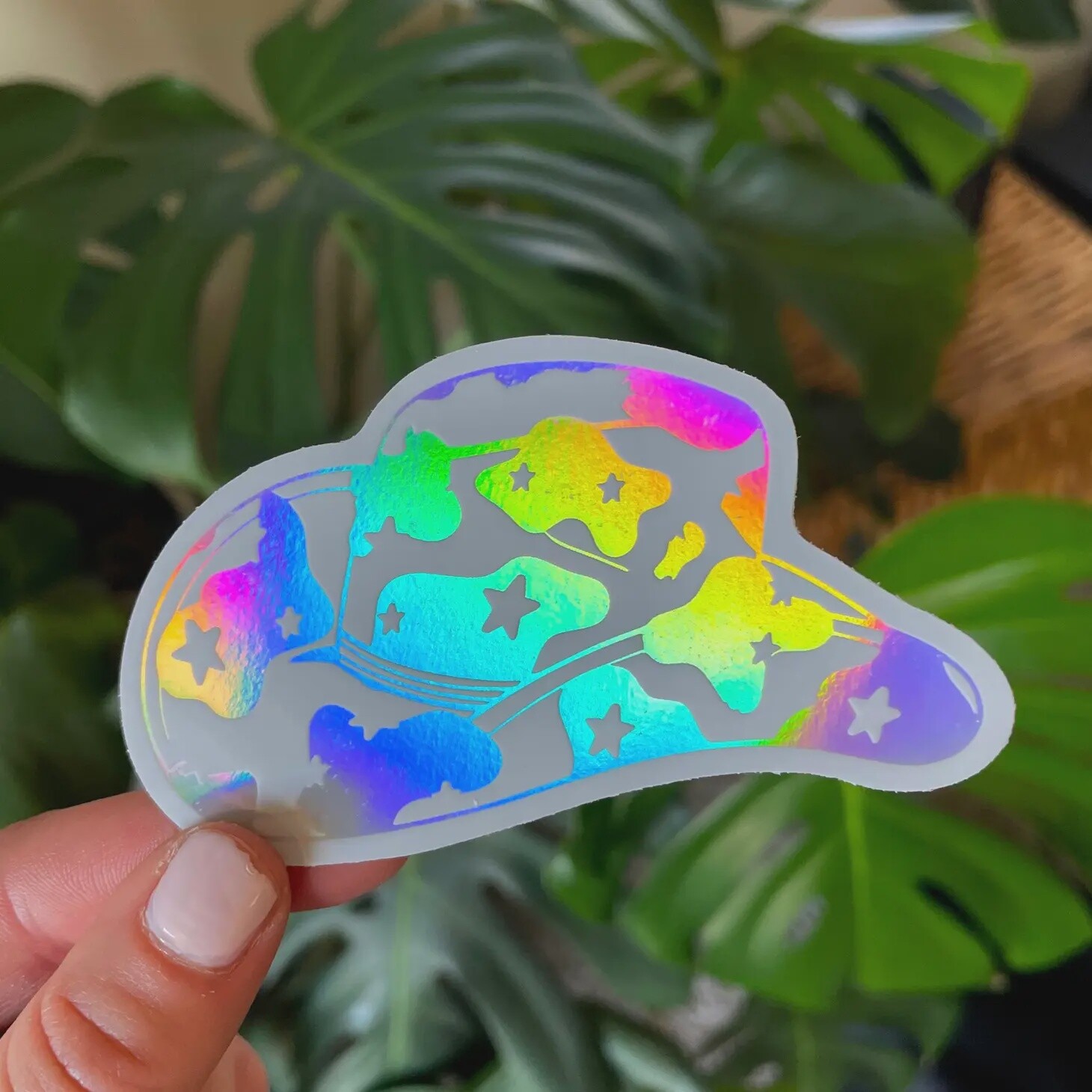 Holographic Cowboy Hat Western Sticker