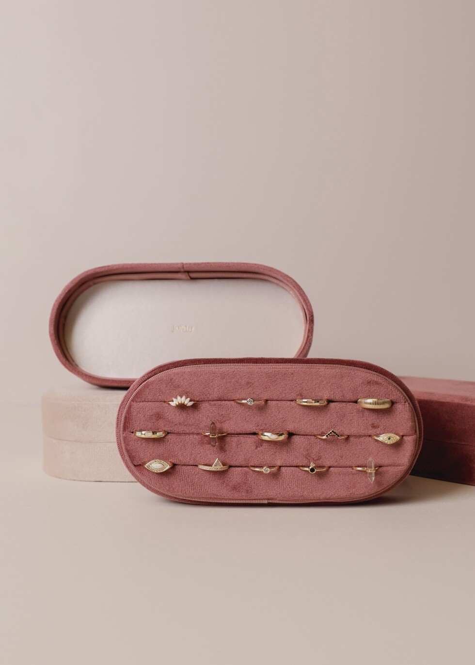 Velvet Jewelry Box - Dusty Rose