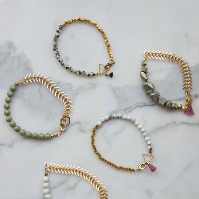 Stone + Chain Bracelets