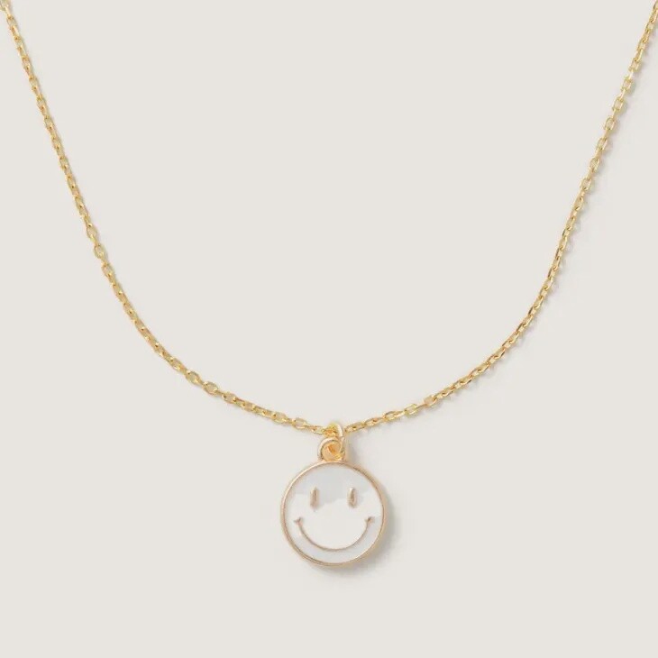 White Smiley Short Necklace