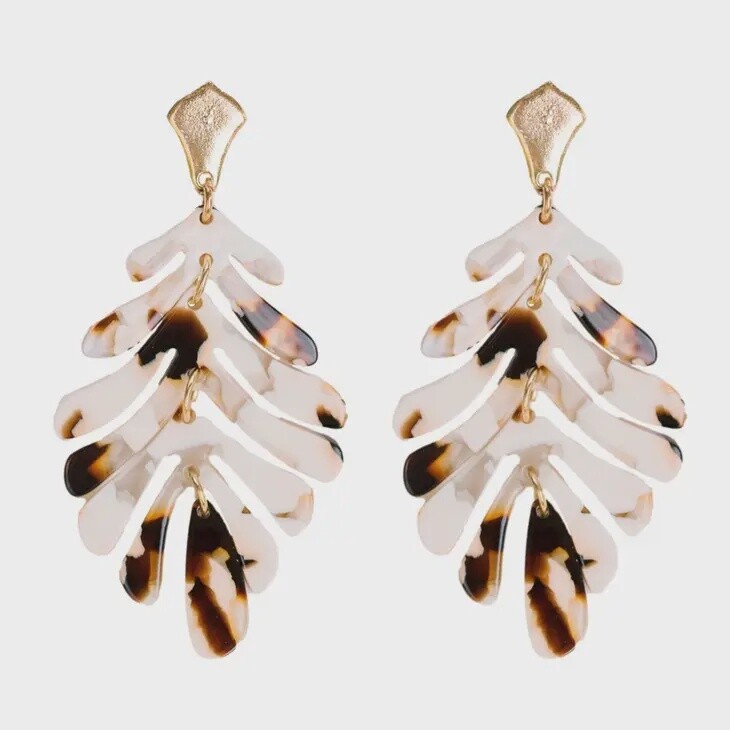 Cocoa Petite Palm Drop Statement Earrings