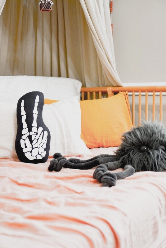 Skeleton Peace Sign Pillow