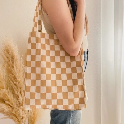 Limited Edition: Checkered Tote Bag - Vertical