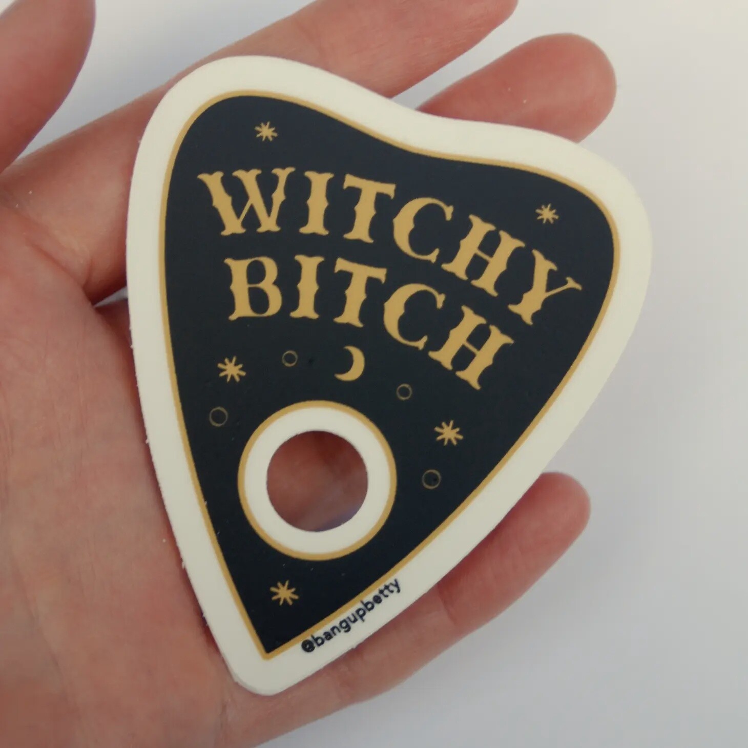 Witchy Bitch Ouija Planchette Sticker