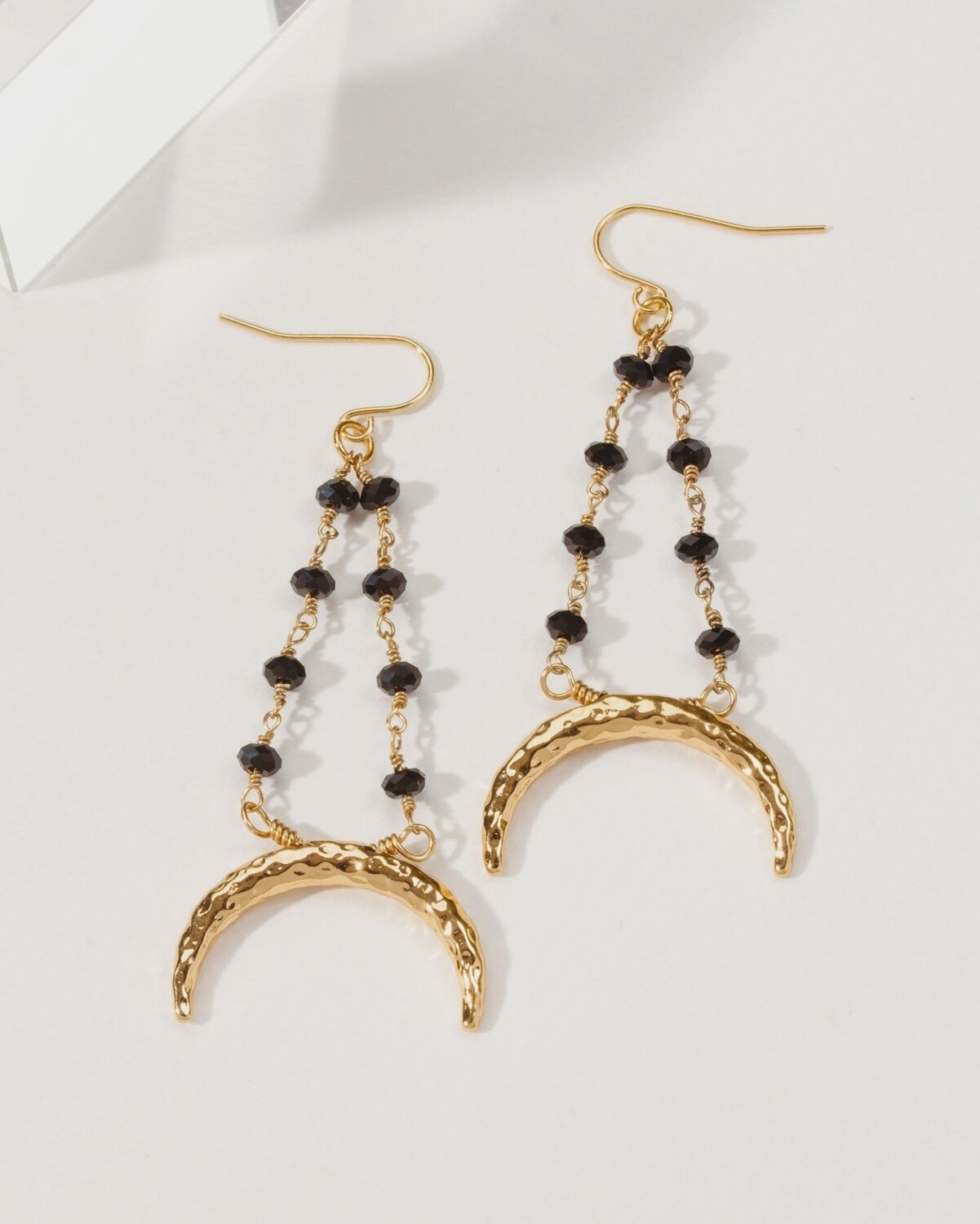 Lunula Drop Earrings - Onyx