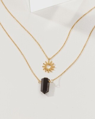 Sun Salutation Necklace Set- Onyx