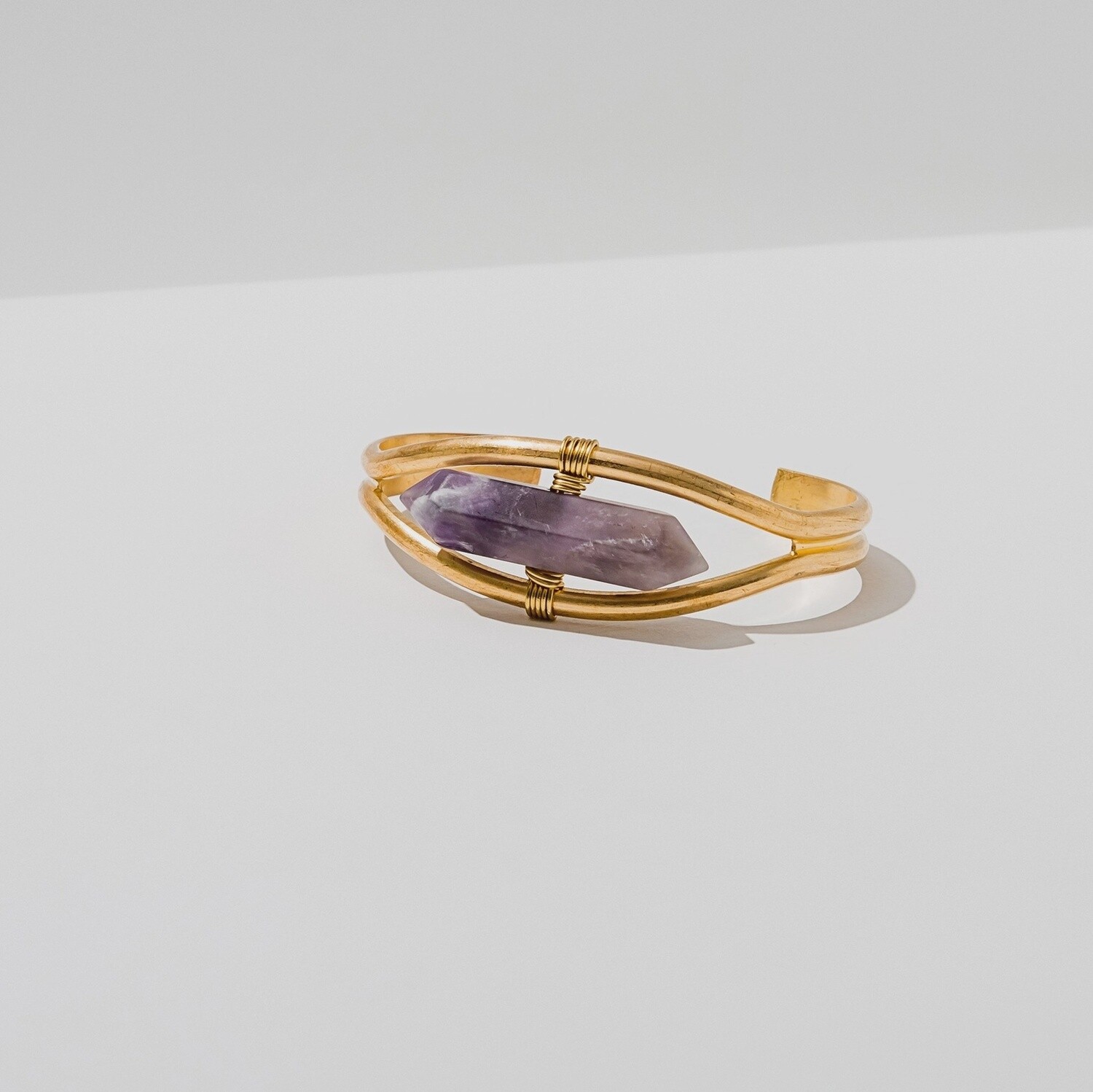 Crystal Cuff Bracelet Amethyst