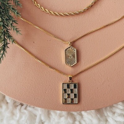 Gold-filled Checkmate Necklace
