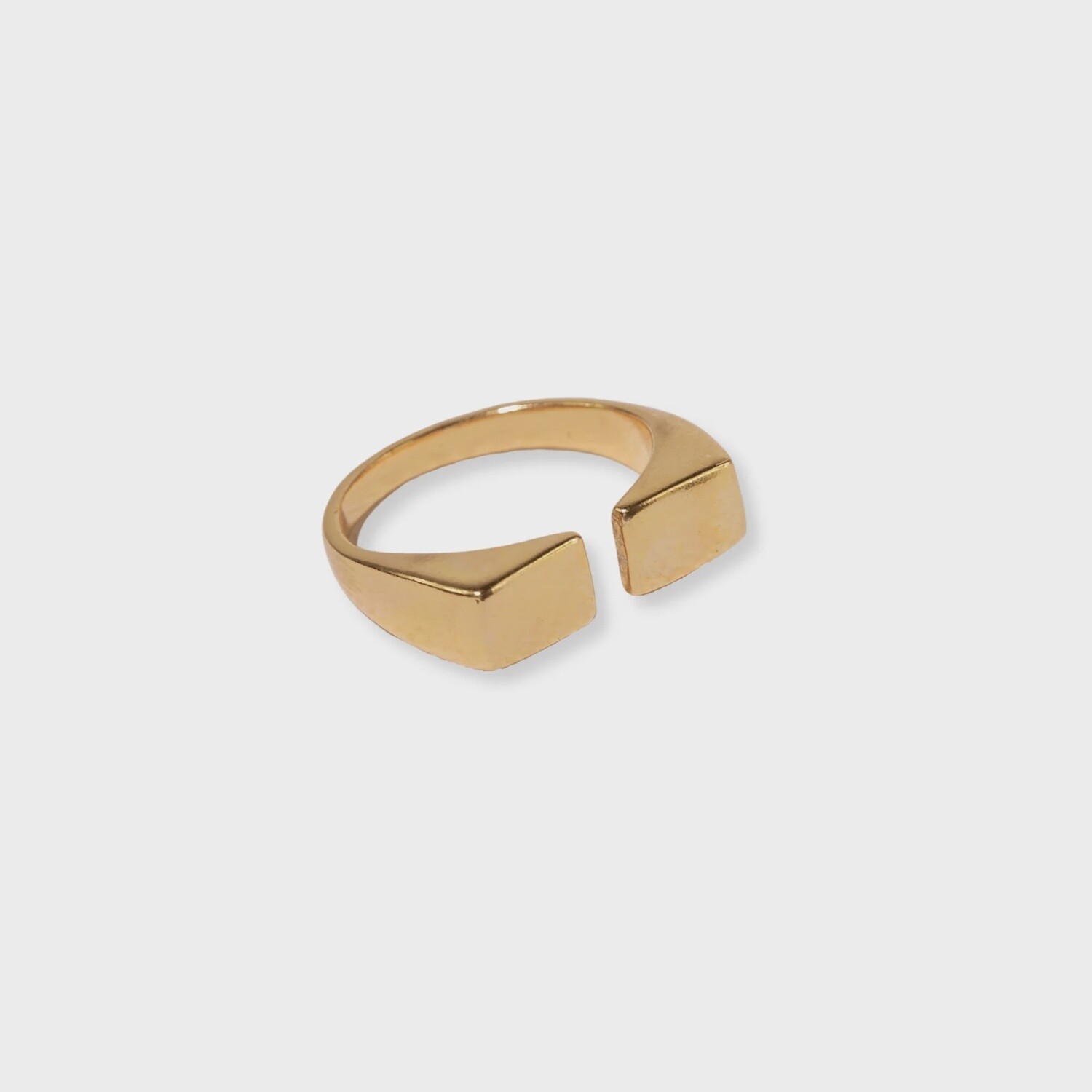 Maxine Dual Rectangles Ring Brass