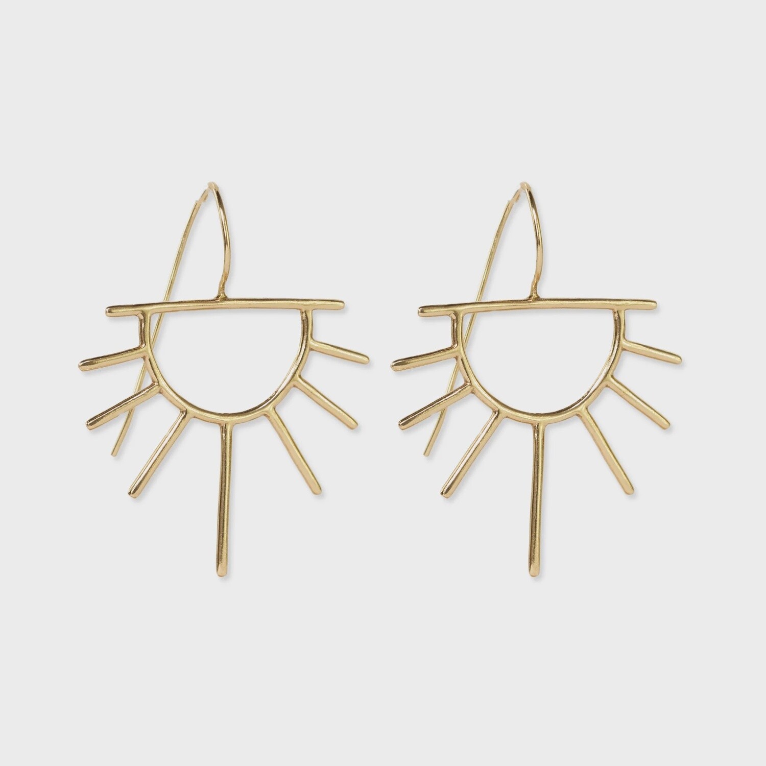Gretchen Half Sun Threader Earrings Brass