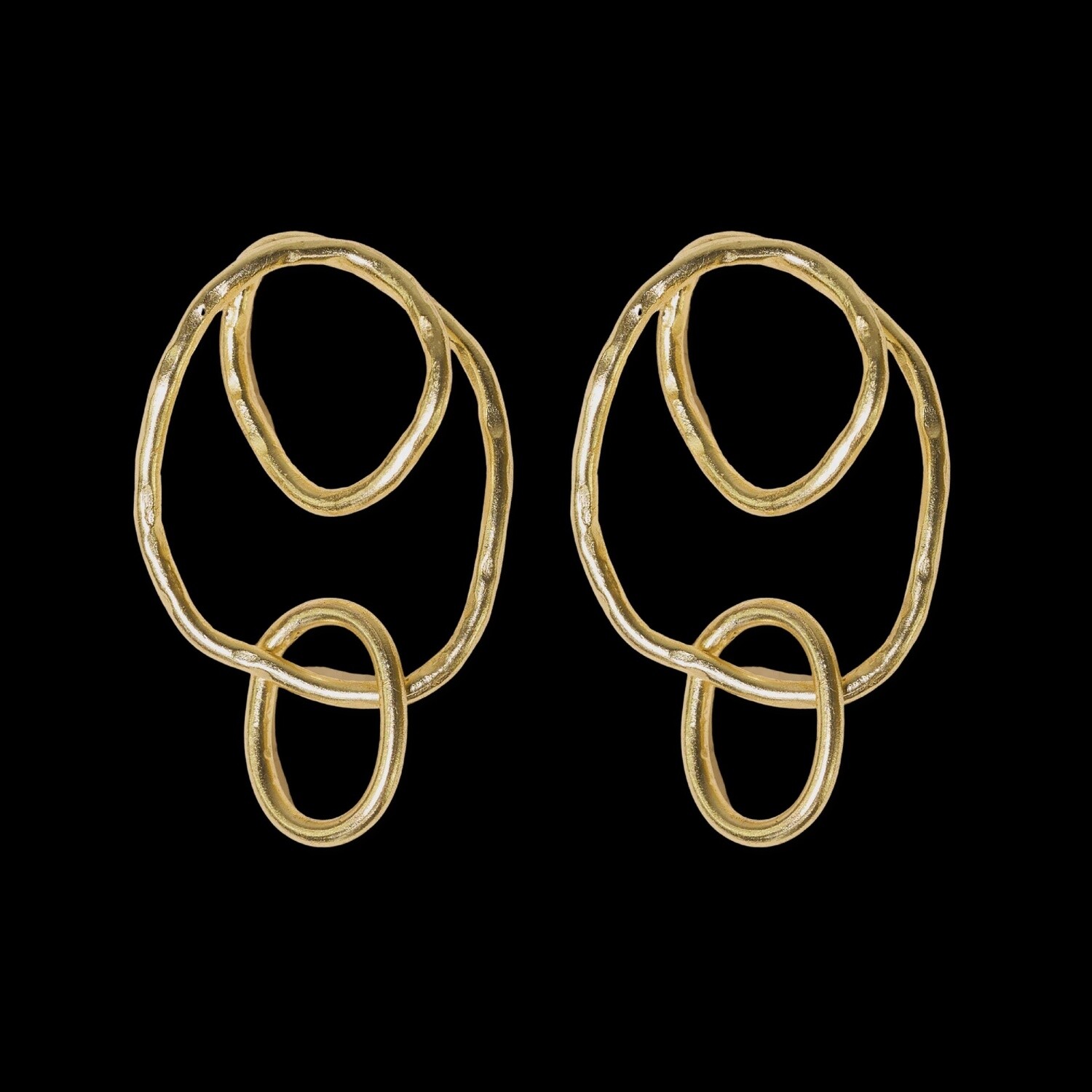 Louisa Organic Circles Drop Earrings Brass