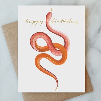 Snake Birthday Greeting Card