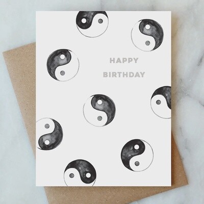 Yin Yang Happy Birthday Greeting Card