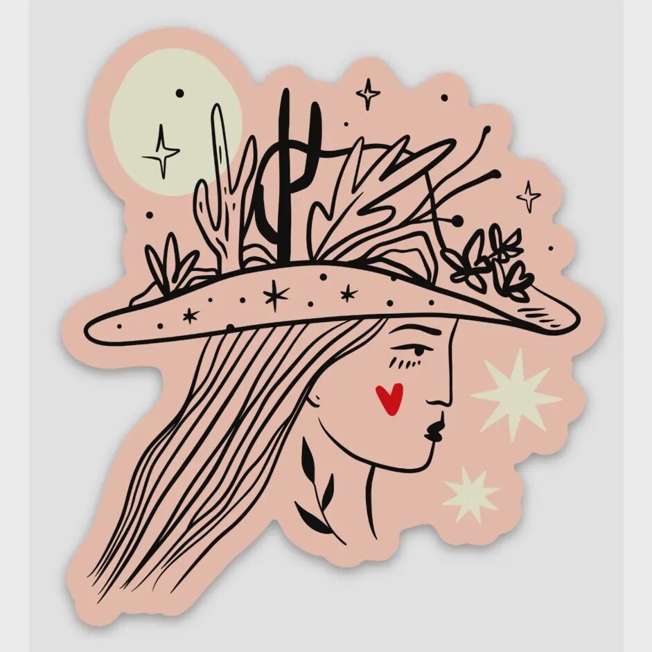 Head in the Desert Cowgirl Sticker