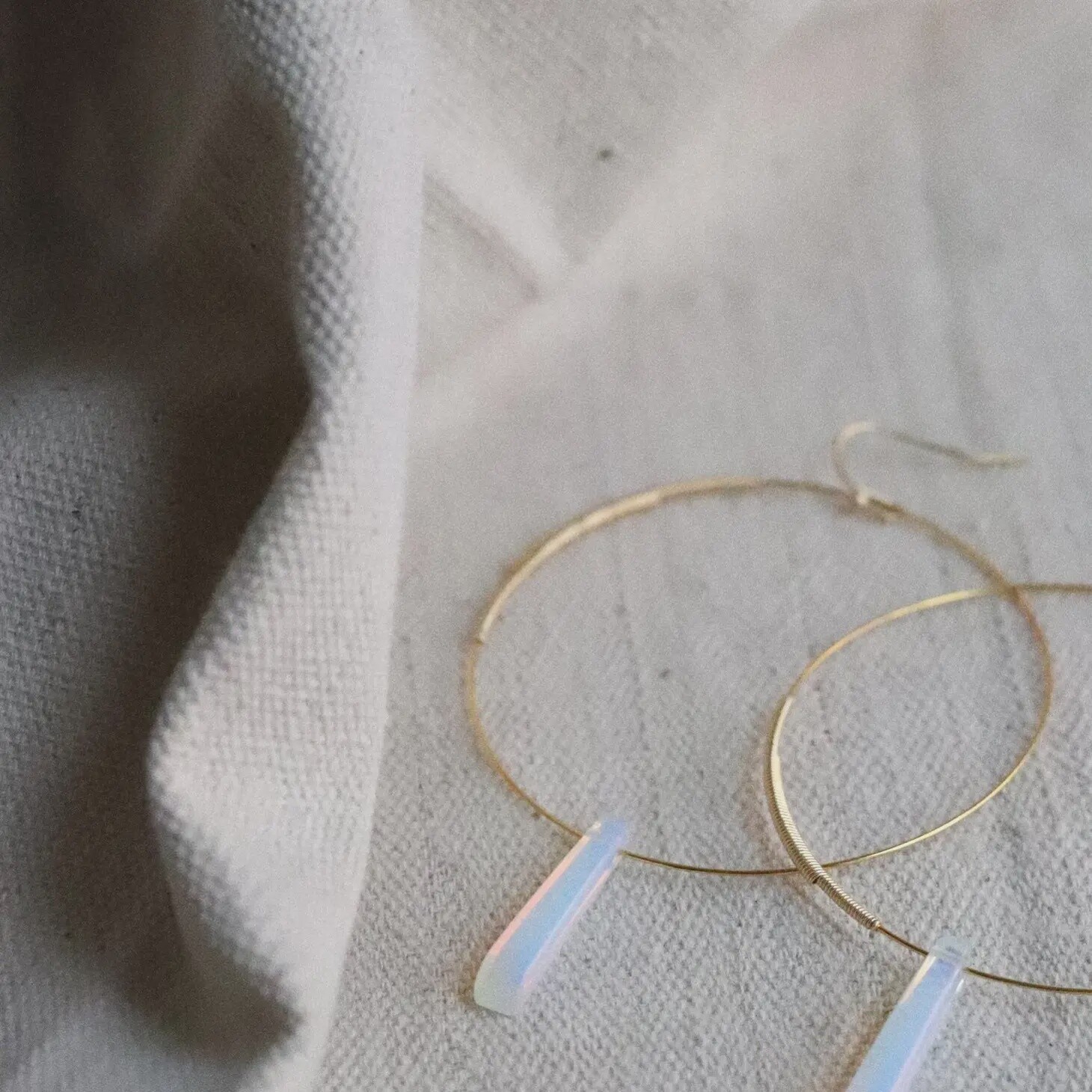 Petite Moonstone Hoops