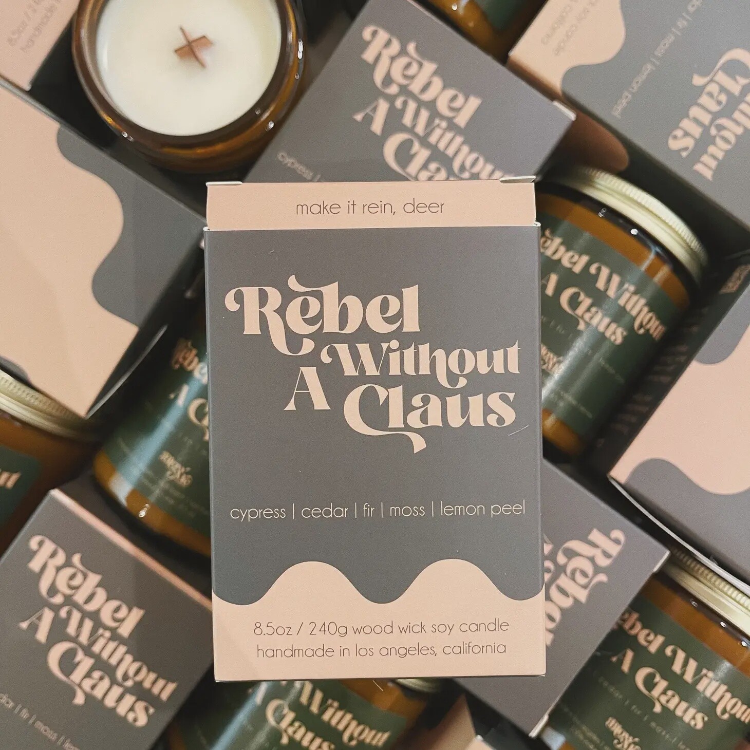 Rebel Without A Claus Candle
