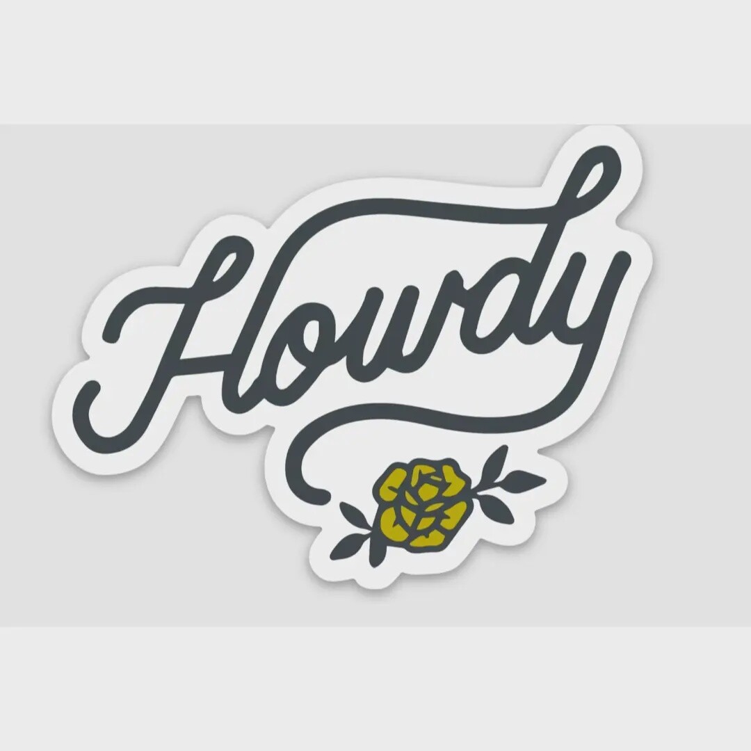 Howdy Yellow Rose Sticker