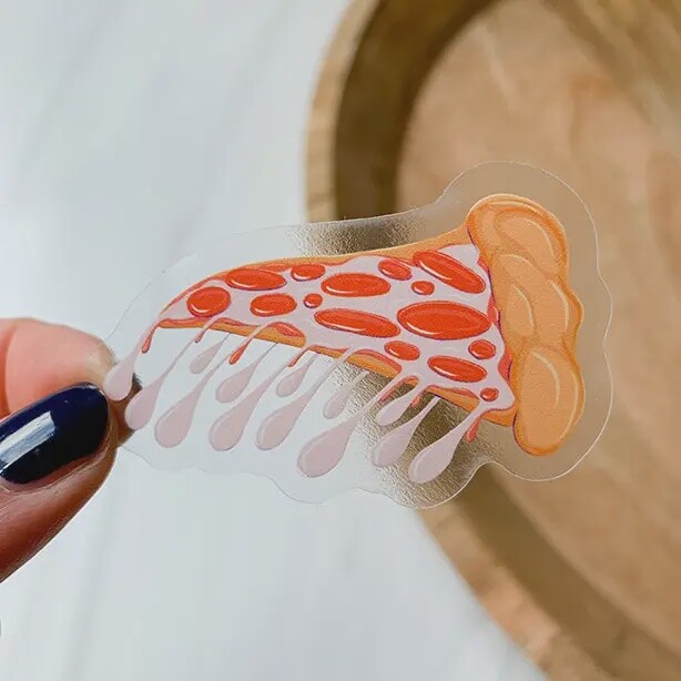 Drippy Pizza Clear Sticker