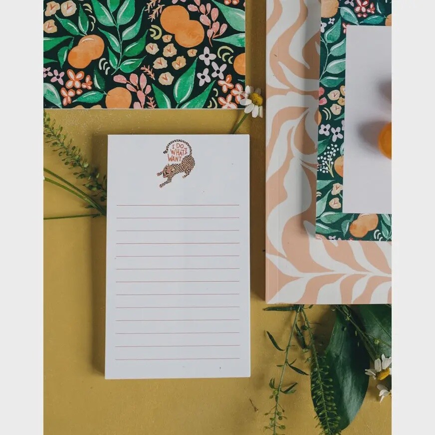 I Do What I Want Cheetah Illustrated Desk Notepad