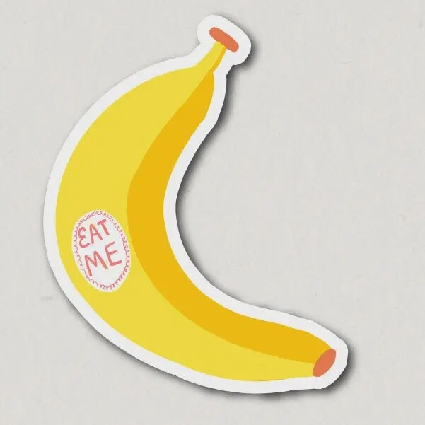 Banana Eat Me Fruit Sticker