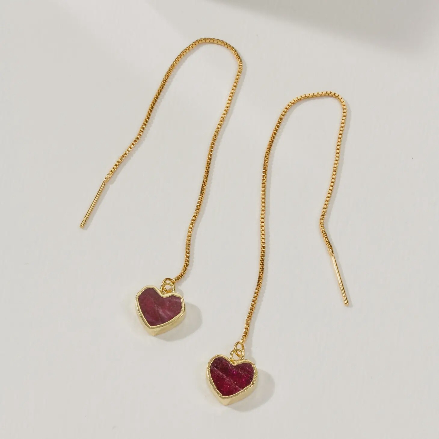 Royal Threader Earrings- Ruby
