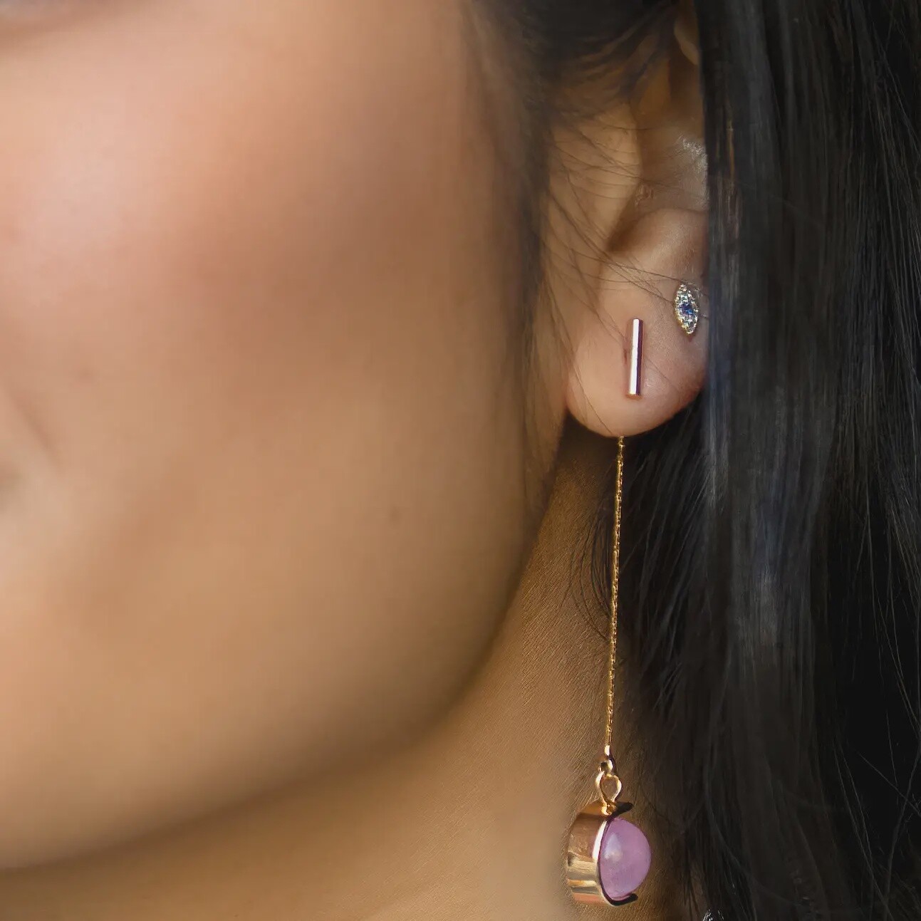 Nova Drop Jacket Earring - 18K Gold Plated