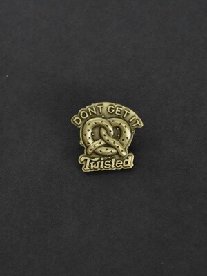 Don&#39;t Get It Twisted Pretzel Vintage Brass Brooch Pin
