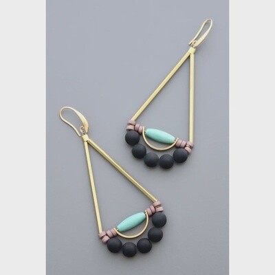 HYLE81 Turquoise and Black Earrings