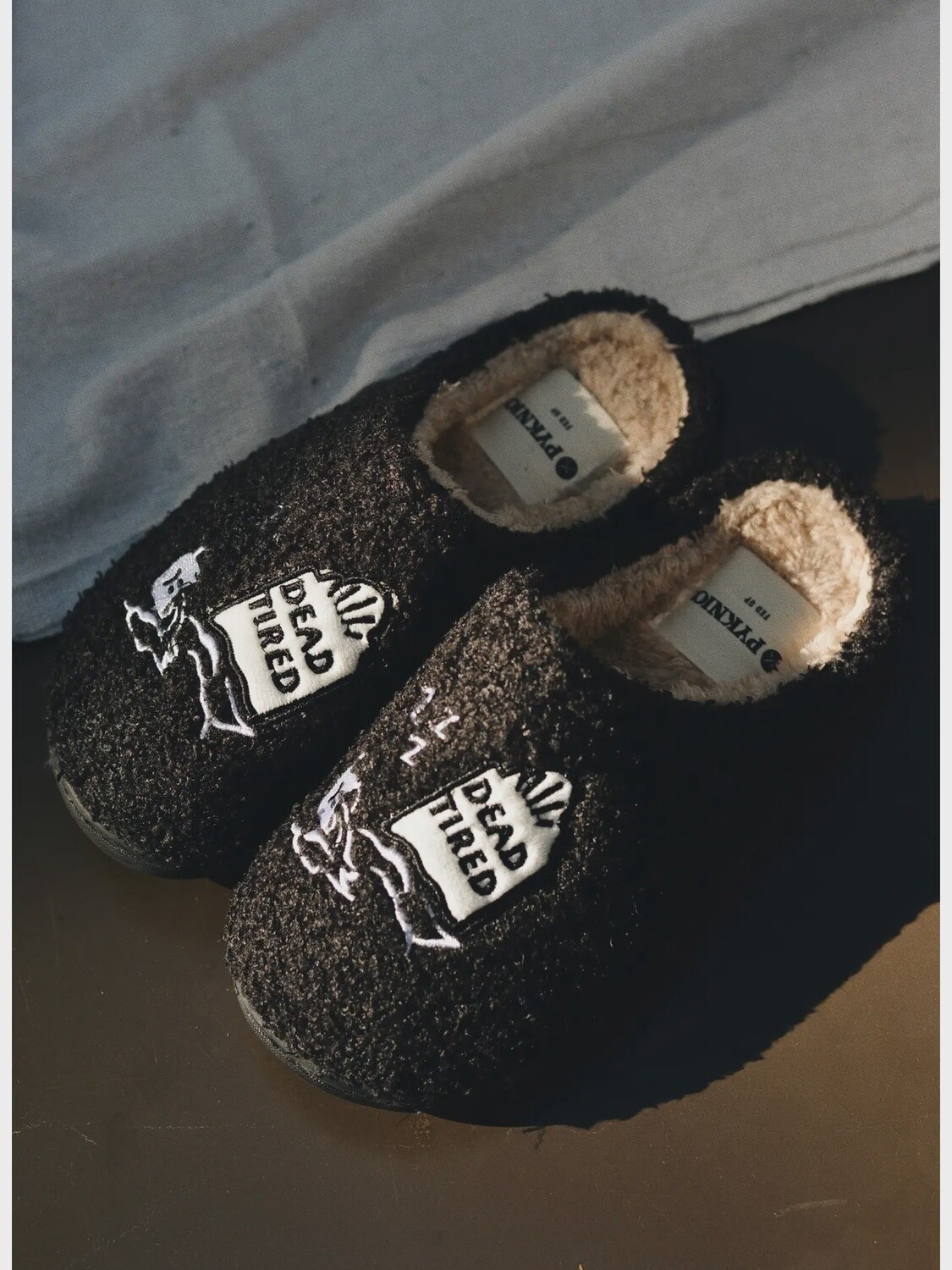 Dead Tired Coffee Comfy Fleece Slippers