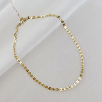 Luxe Sequin Disc Chain Necklace Gold Filled