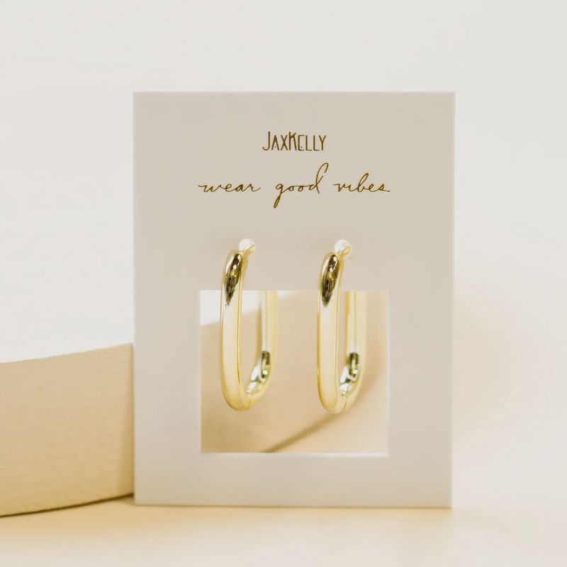 Large Hoop Rectangle - Earring