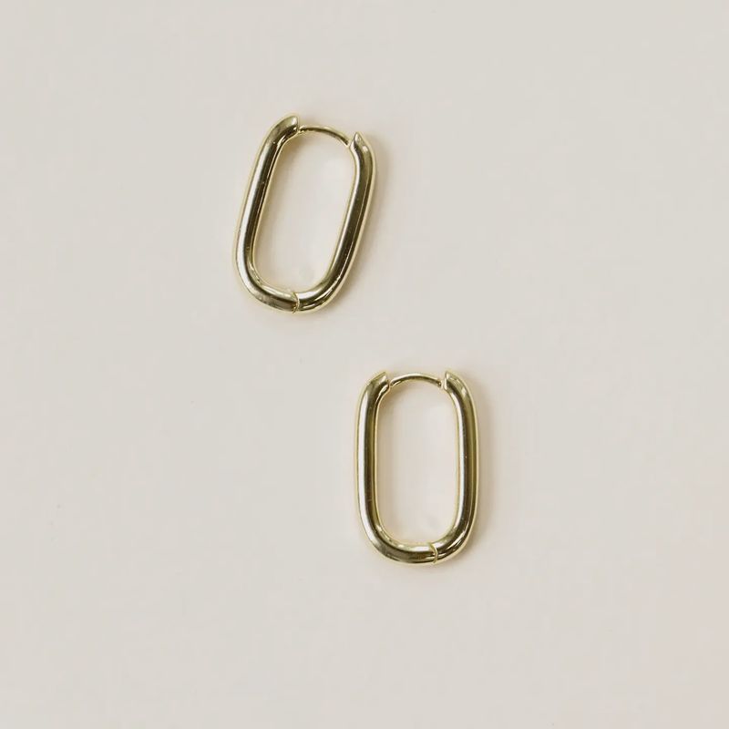 Large Hoop Rectangle - Earring