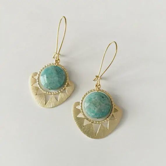 Sun and Stone Dangle Earrings-