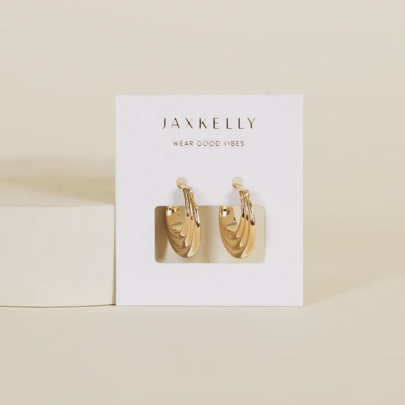 Gold Hoop - Triple Arch - Earrings