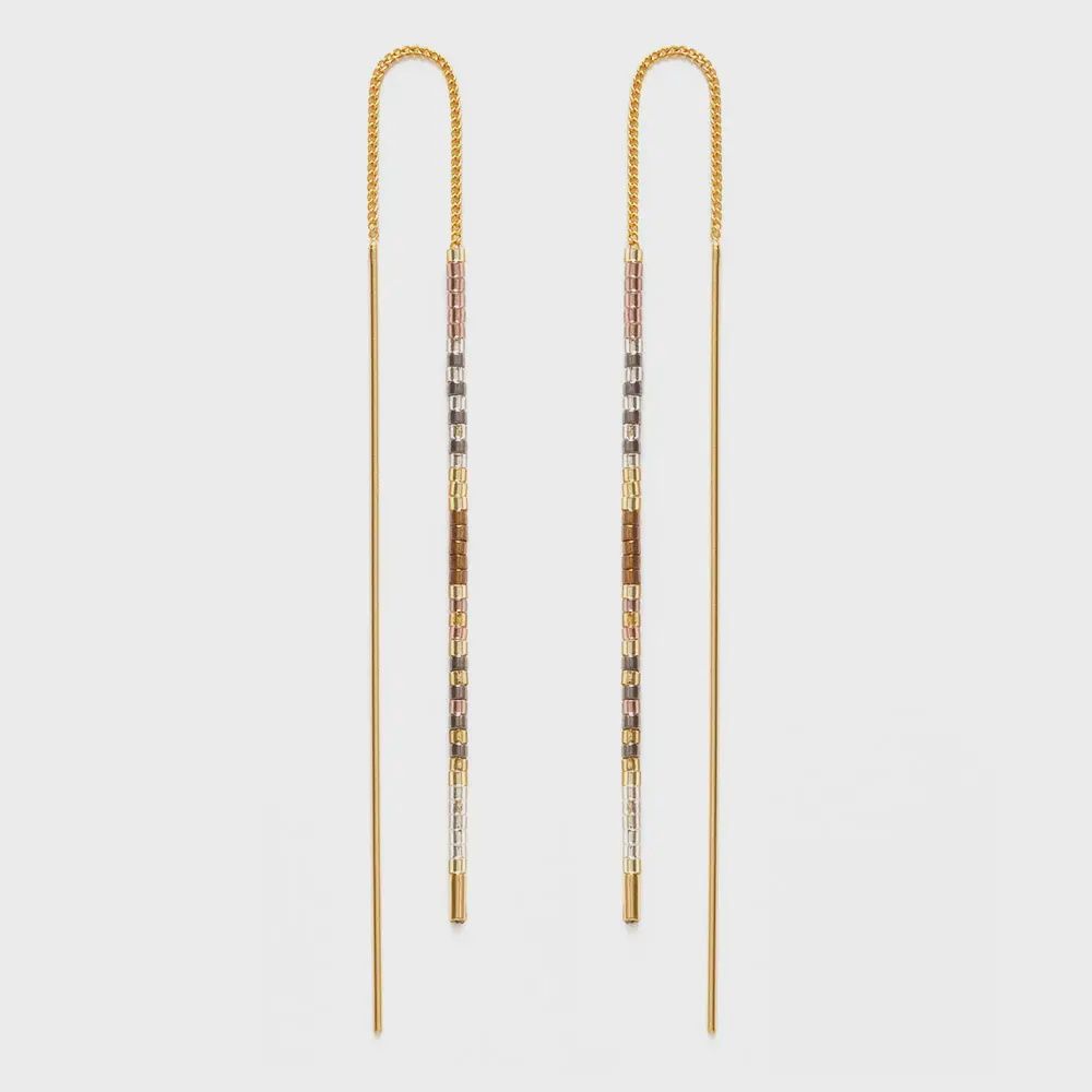 Miyuki Seed Bead Threader Earrings