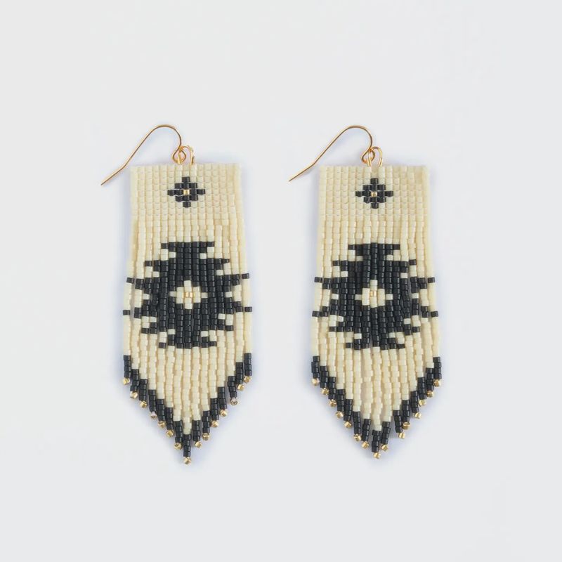 Beaded Handwoven Tribal Fringe Earrings