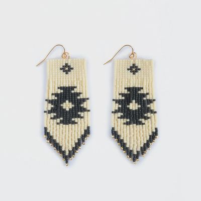 Beaded Handwoven Tribal Fringe Earrings